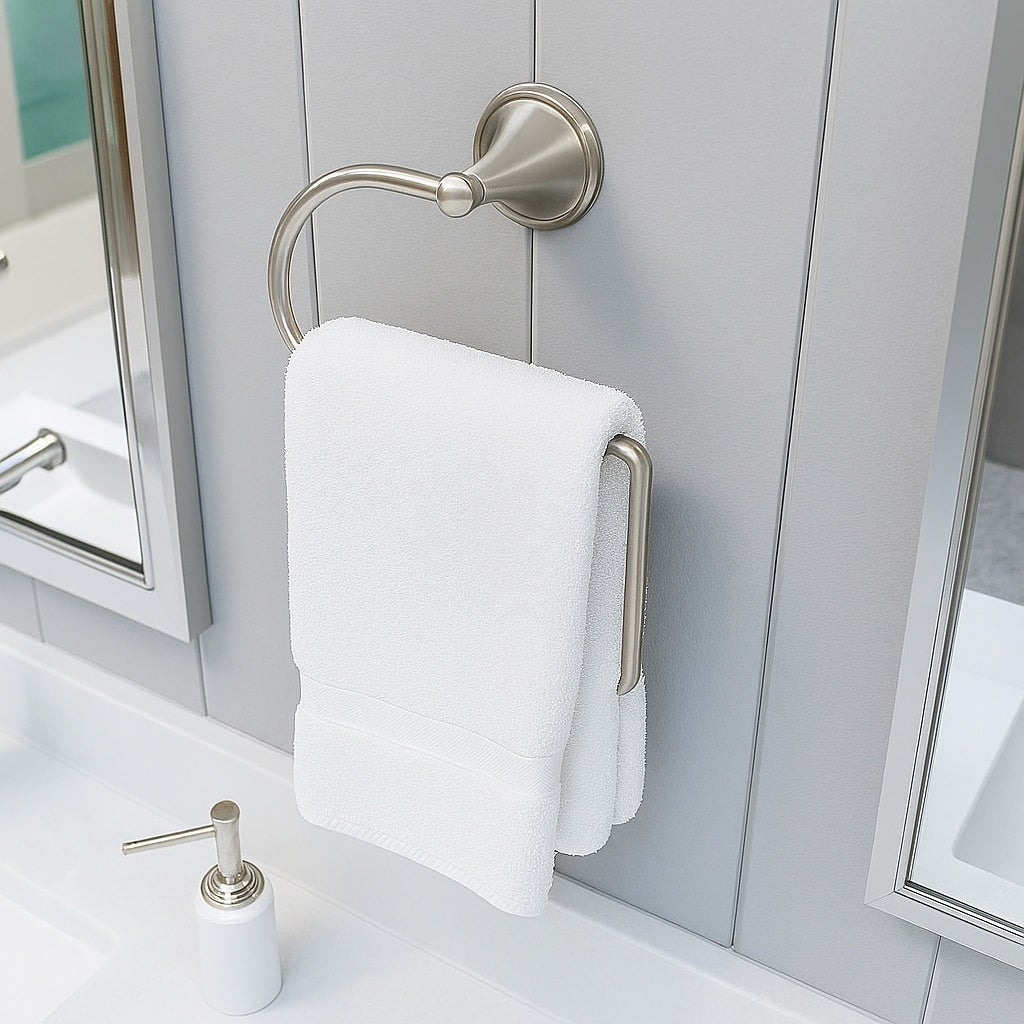 Wall Mounted Ladera Towel Ring in Spot Defense Brushed Nickel