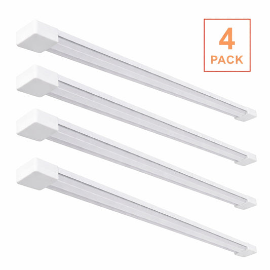 Commercial Electric 3 Ft 30 Watt 4000K Bright White 1 Light 3000 Lumens White Integrated Led Hanging Shop Light With Power Cord 4 Pack Shop