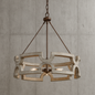 LNC Drum Wood Chandelier Large Brown Round Island Pendant Light Farmhouse Chandelier Rustic Dining Room Chandelier A03564/311482833 811159034682 LNC