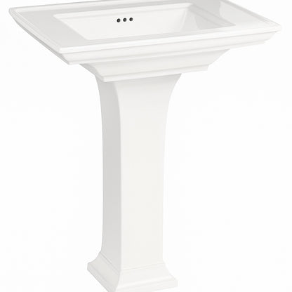 American Standard Town Square S 4 in Faucet Hole Pedestal Sink in White