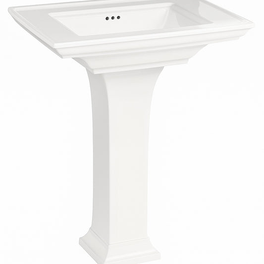 American Standard Town Square S 4 in Faucet Hole Pedestal Sink in White