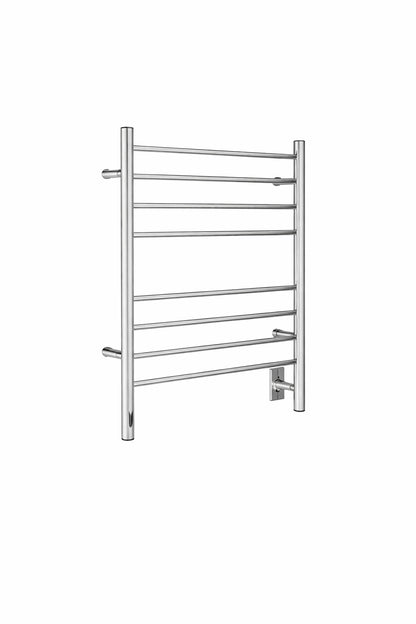 Ancona Prestige OBT 8 Bar Electric Wall Mount Plug In and Hardwire Towel Warmer with On Board Timer in Brushed Stainless Steel