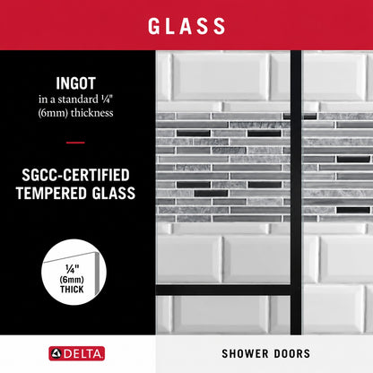 Delta 29 3 4 in x 67 3 4 in x 1 4 in 6mm Frameless Sliding Shower Door Glass Panels in Frosted For 50 60 in Doors SDGS060 CLN R