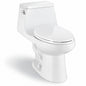Glacier Bay McClure 12 in Rough In One Piece 1 28 GPF Single Flush Round Toilet in White Seat Included N2420R SF