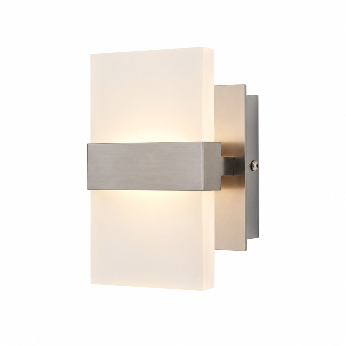 Home Decorators Collection Alberson 5 in Brushed Nickel 2 Light LED Sconce 28616 HBUR