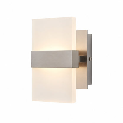 Home Decorators Collection Alberson 5 in Brushed Nickel 2 Light LED Sconce 28616 HBUR