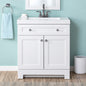 Glacier Bay Everdean 31 in Single Sink White Freestanding Bath Vanity with White Cultured Marble Top Assembled