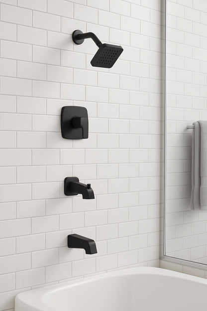Rubicon 8 in Widespread 2 Handle Bathroom Faucet in Matte Black Valve Included K R76216 4D BL/311871506