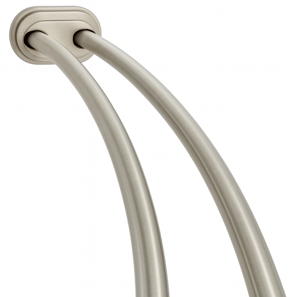 Zenna Home Rustproof 72 in. High-Grade Stainless Steel Dual Mount Double Curved Shower Rod in Brushed Nickel