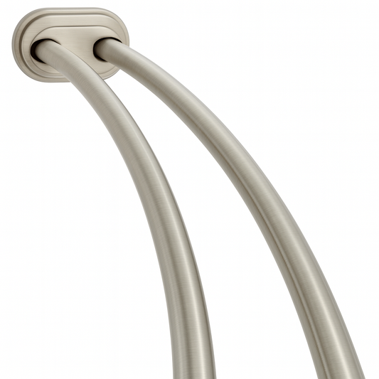 Zenna Home Rustproof 72 in High Grade Stainless Steel Dual Mount Double Curved Shower Rod in Brushed Nickel