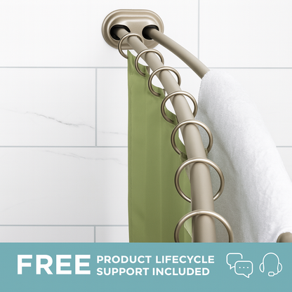 Zenna Home Rustproof 72 in High Grade Stainless Steel Dual Mount Double Curved Shower Rod in Brushed Nickel