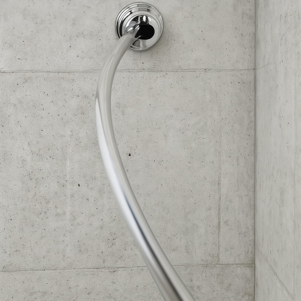 NeverRust 50 in. to 72 in. Aluminum Dual Mount Curved Shower Curtain Rod in Chrome