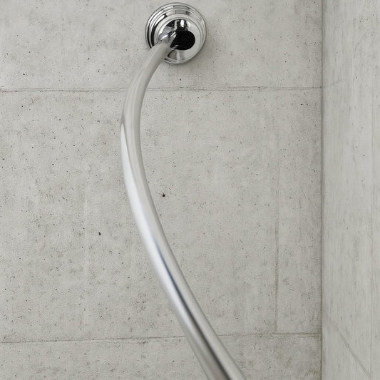 NeverRust 50 in. to 72 in. Aluminum Dual Mount Curved Shower Curtain Rod in Chrome