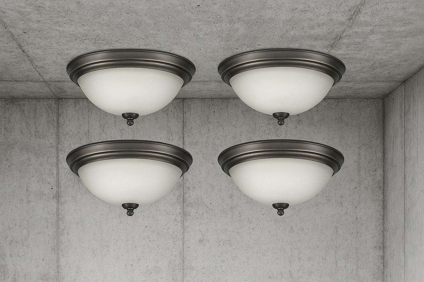 13 in 2 Light Oil Rubbed Bronze Flush Mount 4 Pack EFG8012A ORB 4P