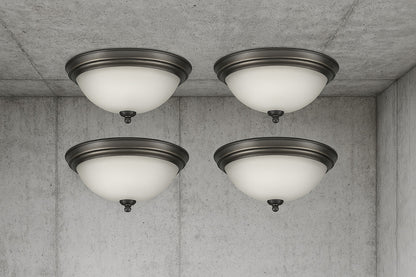 13 in 2 Light Oil Rubbed Bronze Flush Mount 4 Pack EFG8012A ORB 4P