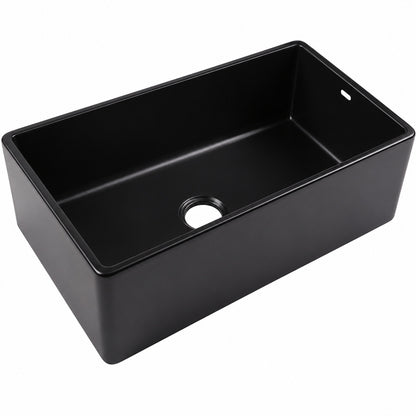 SINKOLOGY Bradstreet II 30 in Farmhouse Apron Front Undermount Single Bowl Matte Black Fireclay Kitchen Sink