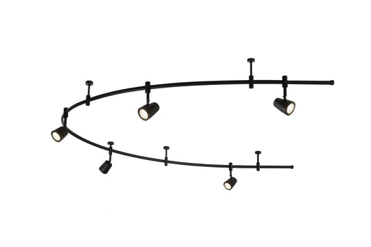 Cresswell Flex Track 8 ft. Bronze LED Ceiling Mounted Hard Wired Track Lighting Kit with Pinhole Head