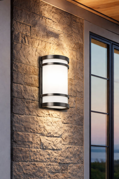 Home Decorators Collection Mullen Oil Rubbed Bronze Hardwired LED Outdoor Wall Light Lantern Sconce with Integrated LED Included