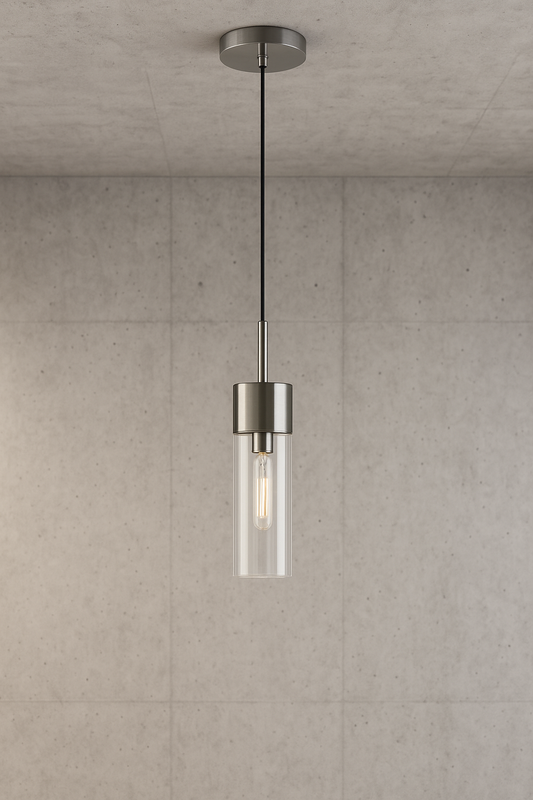 Meyer&Cross Lance Polished Nickel Metal and Glass Pendant