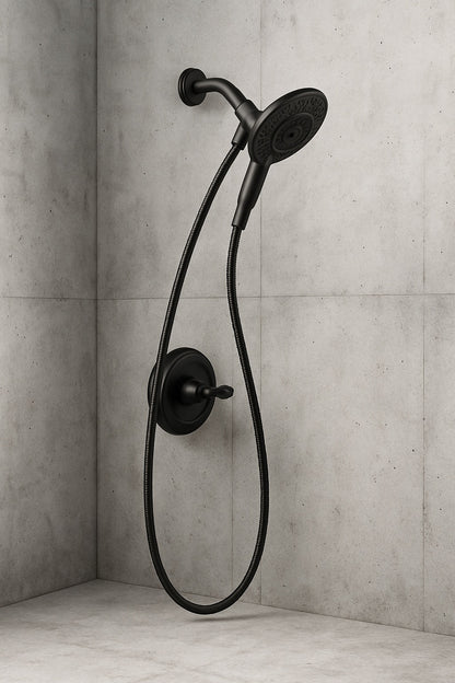 Chamberlain In2ition 2-in-1 Rough-in Valve Included Single-Handle 4-Spray Shower Faucet 1.75 GPM in Matte Black
