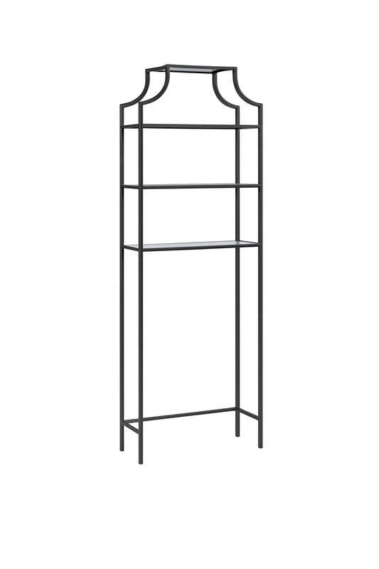 CROSLEY FURNITURE Aimee 27.25 in. W x 73 in. H x 11 in. D Bronze Over-the-Toilet Storage