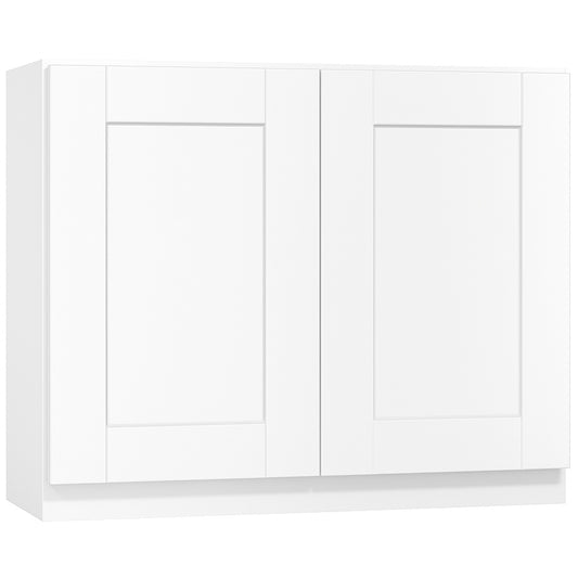 Shaker 30 in. W x 12 in. D x 24 in. H Assembled Wall Bridge Kitchen Cabinet in Satin White with Shelf