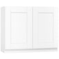 Shaker 30 in. W x 12 in. D x 24 in. H Assembled Wall Bridge Kitchen Cabinet in Satin White with Shelf