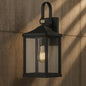 Progress Lighting Park Court 26 in. 1-Light Textured Black Traditional Outdoor Wall Lantern with Clear Seeded Glass