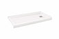 Bootz Industries Aloha Showercast 60 In L X 30 In W Alcove Shower Pan Base In White With Square Chrome Right Drain