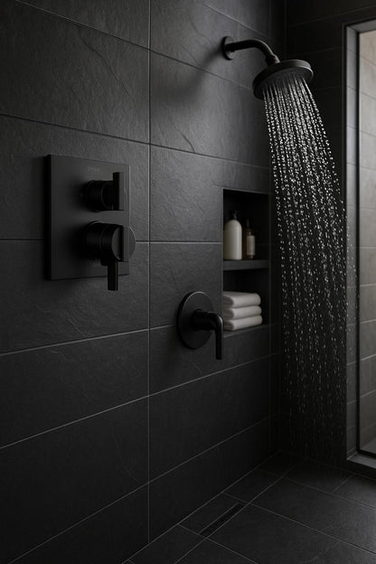 Delta Ara Modern 2 Handle Wall Mount Valve Trim Kit with 3 Setting Integrated Diverter in Matte Black Valve not Included T27867 BL/312208096 34449913805 Delta