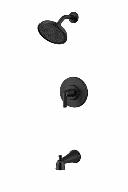 Glacier Bay Oswell Single Handle 1 Spray Tub and Shower Faucet 1 8 GPM in Matte Black Valve Included