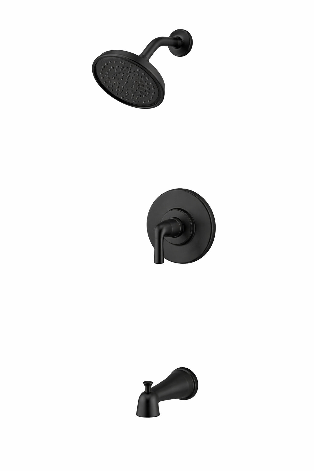 Glacier Bay Oswell Single Handle 1 Spray Tub and Shower Faucet 1 8 GPM in Matte Black Valve Included