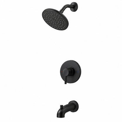 Glacier Bay Oswell Single Handle 1 Spray Tub and Shower Faucet 1 8 GPM in Matte Black Valve Included HD873X 1910H