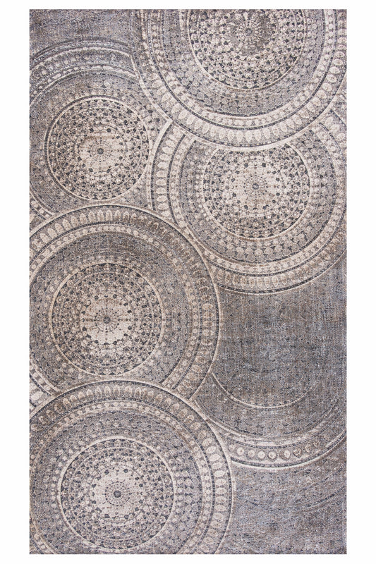 Stylewell Spiral Medallion 7 Ft X 9 Ft Gray Geometric Area Rug