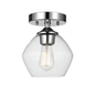 Globe Electric Harrow 1 Light Chrome Semi Flush Mount Ceiling Light with Clear Glass Shade 60875/312406931 58219608753 Globe Electric