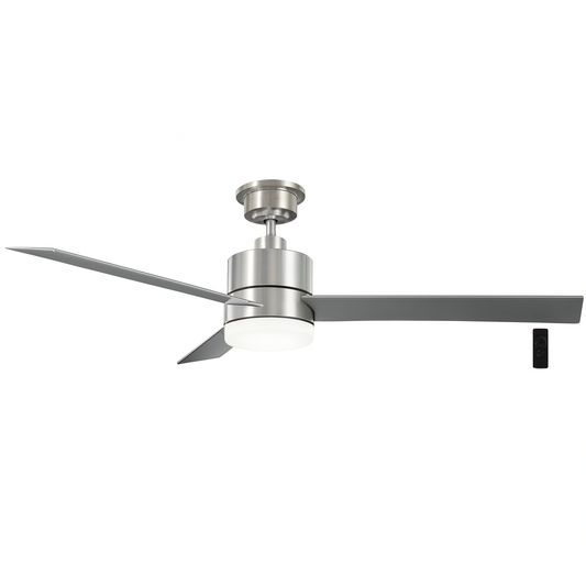 Hampton Bay Madison 52 in Indoor Brushed Nickel Ceiling Fan with Adjustable White Integrated LED with Remote Included