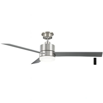 Hampton Bay Madison 52 in. Indoor Brushed Nickel Ceiling Fan with Adjustable White Integrated LED with Remote Included