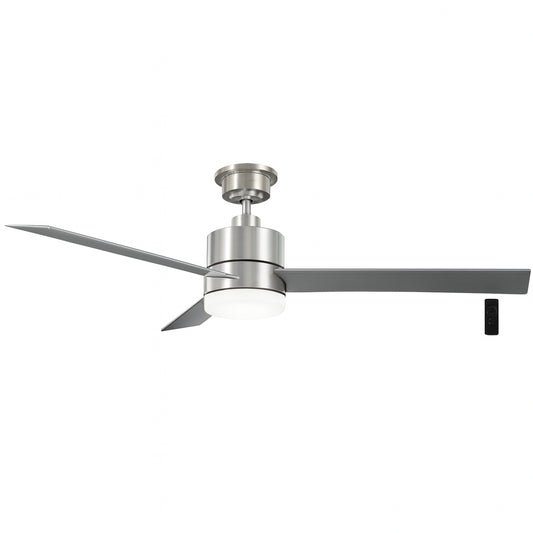 Hampton Bay Madison 52 in. Indoor Brushed Nickel Ceiling Fan with Adjustable White Integrated LED with Remote Included