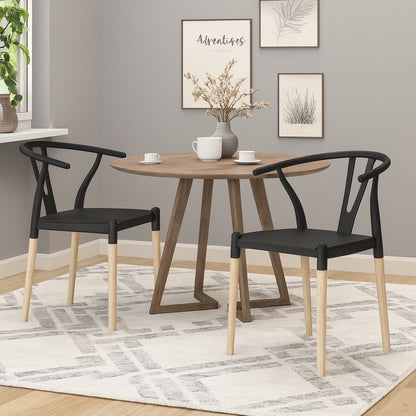 Mountfair Black and Natural Wood Dining Chair Set of 2