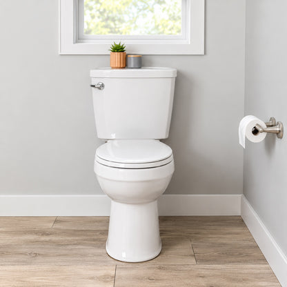 American Standard Champion Two Piece 1 28 GPF Single Flush Elongated Chair Height Toilet with Slow Close Seat in White 747AA107SC 020