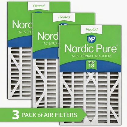 Nordic Pure 16 in x 25 in x 3 in Air Bear Cub Replacement MERV 13 Air Filter 3 Pack