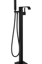AKDY 1-Handle Freestanding Floor Mount Tub Faucet Bathtub Filler with Hand Shower in Matte Black