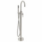 AKDY 1 Handle Freestanding Floor Mount Tub Faucet Bathtub Filler with Hand Shower in Brush Nickel TF0047