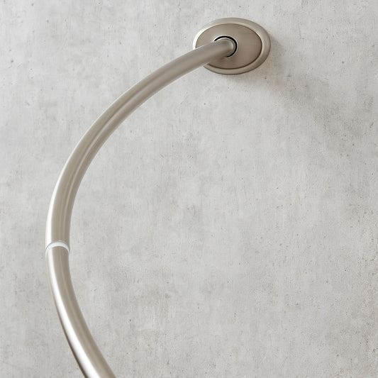 72 in. Rustproof High-Grade Stainless Steel Dual Mount Curved Shower Curtain Rod in Brushed Nickel