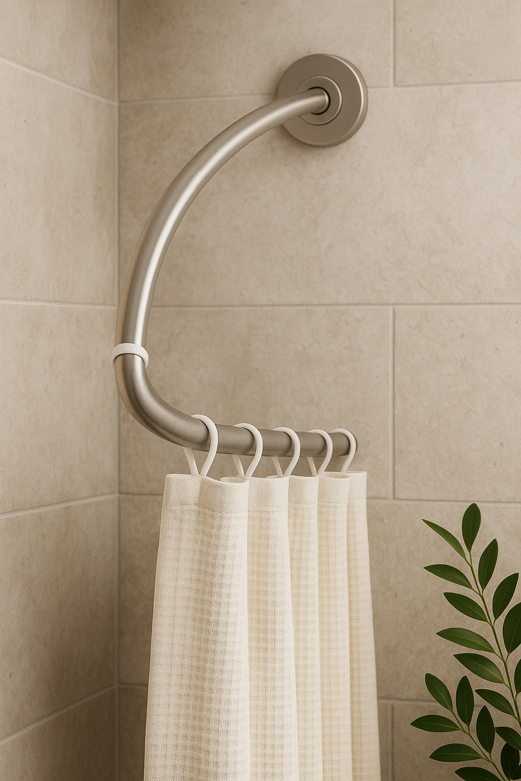 72 in. Rustproof High-Grade Stainless Steel Dual Mount Curved Shower Curtain Rod in Brushed Nickel