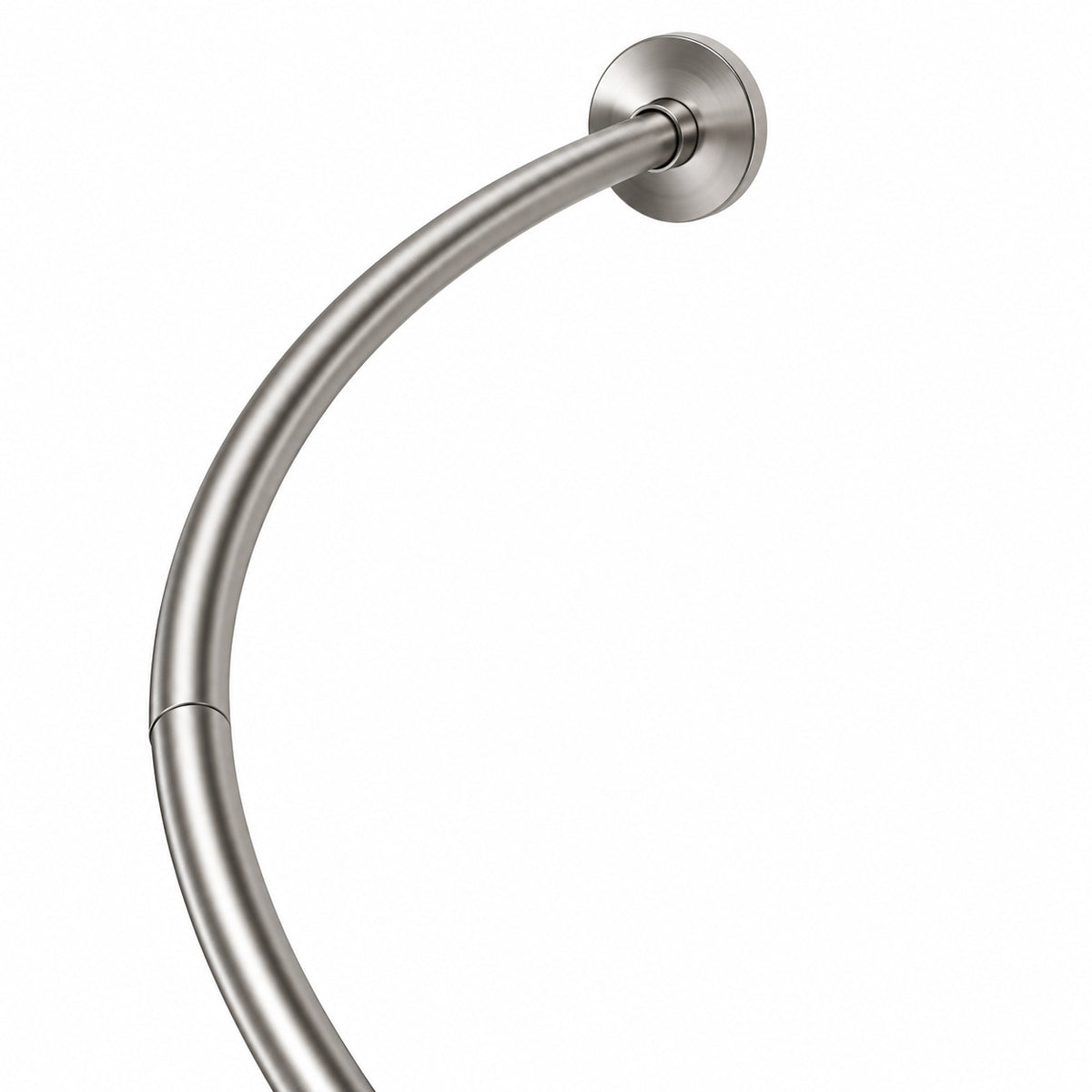 Zenna Home 72 in Rustproof High Grade Stainless Steel Dual Mount Curved Shower Curtain Rod in Brushed Nickel 72S3STBNL