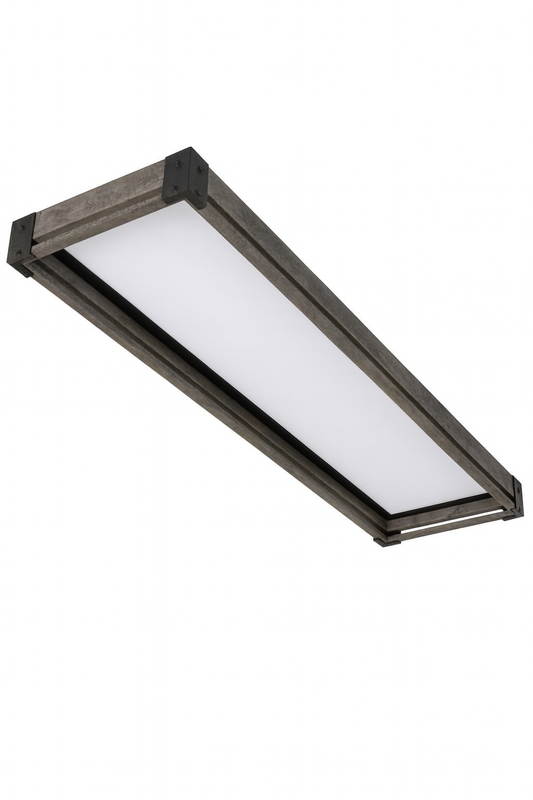 Commercial Electric Sebastian 48 in. x 13 in. Farmhouse Gray with Black CCT Selectable LED Flush Mount Ceiling Light 4000 Dimmable Lumens