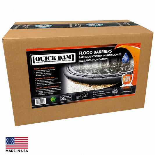 Quick Dam Water Activated 10 ft Flood Barrier 8 Pack