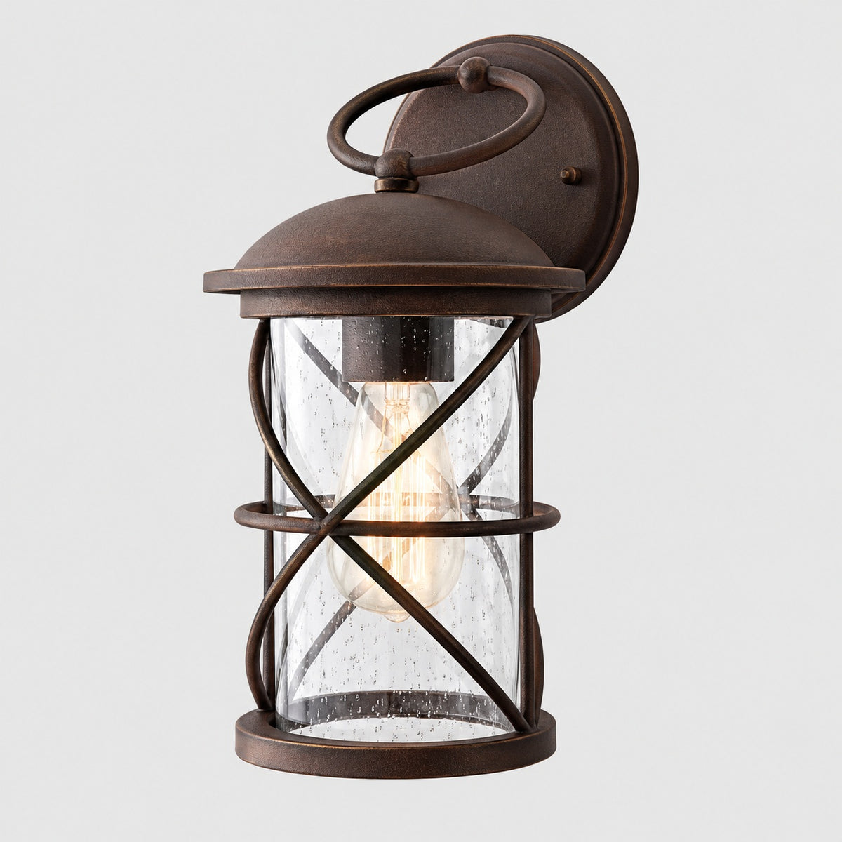 Hampton Bay Wakefield 13 5 in 1 Light Hardwired Bronze Outdoor Wall Light Lantern Sconce with No Bulb Included WB1097 OWL