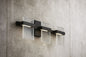 Madrona 22 75 in W x 7 12 in H 3 Light Black Integrated LED Bathroom Vanity Light with Clear Seedy Acrylic Shades 204486A